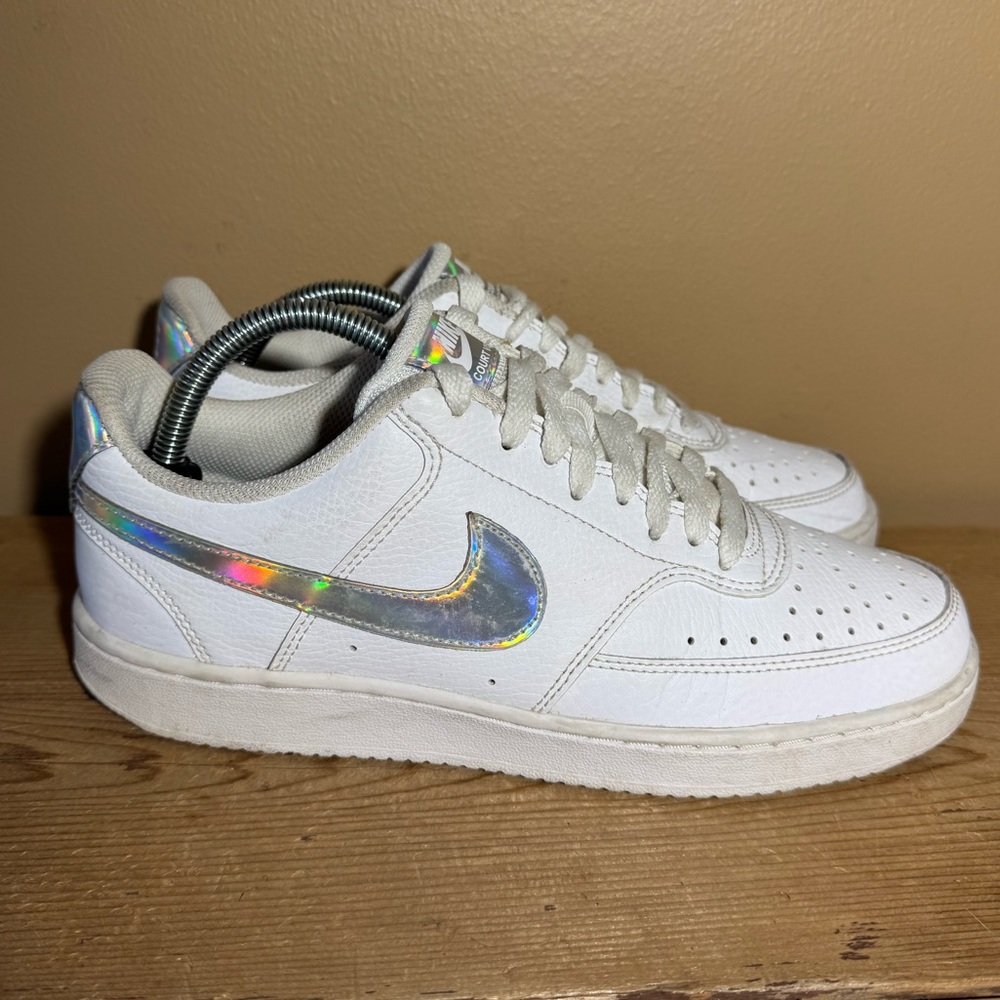 Nike Court Vision Low White/Rainbow/Silver Women's Shoes Women’s Size 9.5